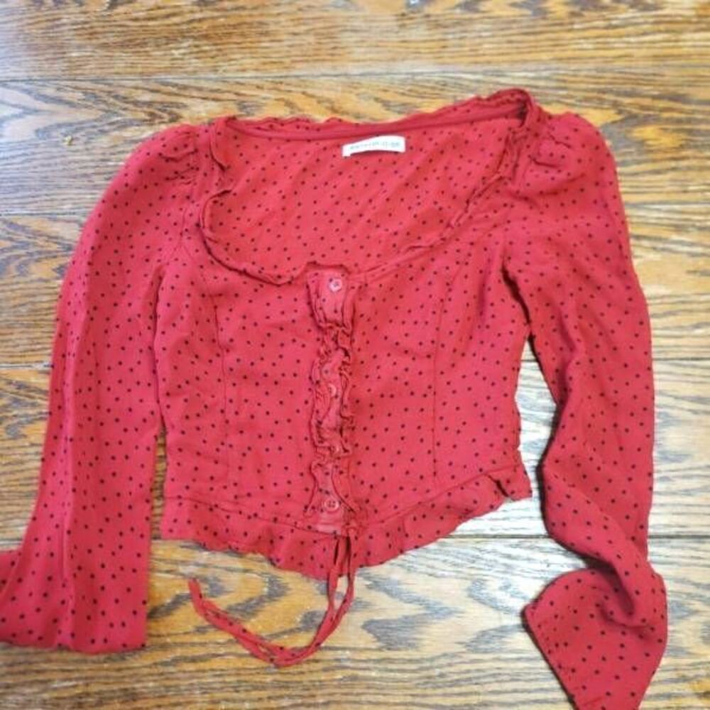 Reformation red polka dot Italia top sz 0